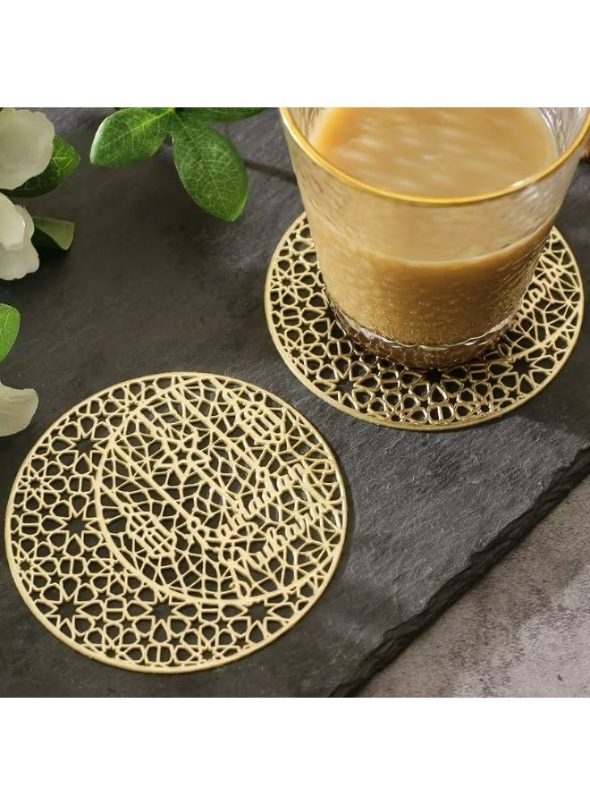 Kandid Ramadan Golden Foil Moon & Star Hollow Coasters (6pcs) - Image 5